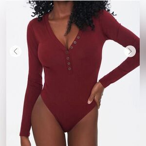 Chic Essential: NWT Burgundy Forever 21 Bodysuit